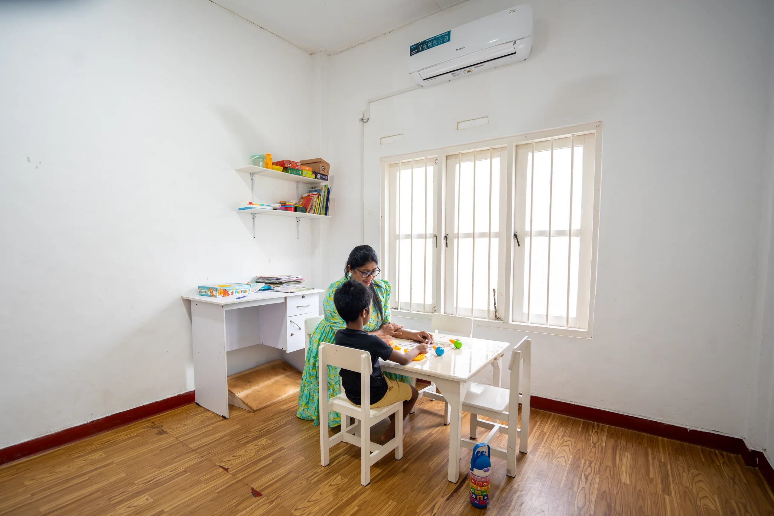 One-to-one speech therapy session
